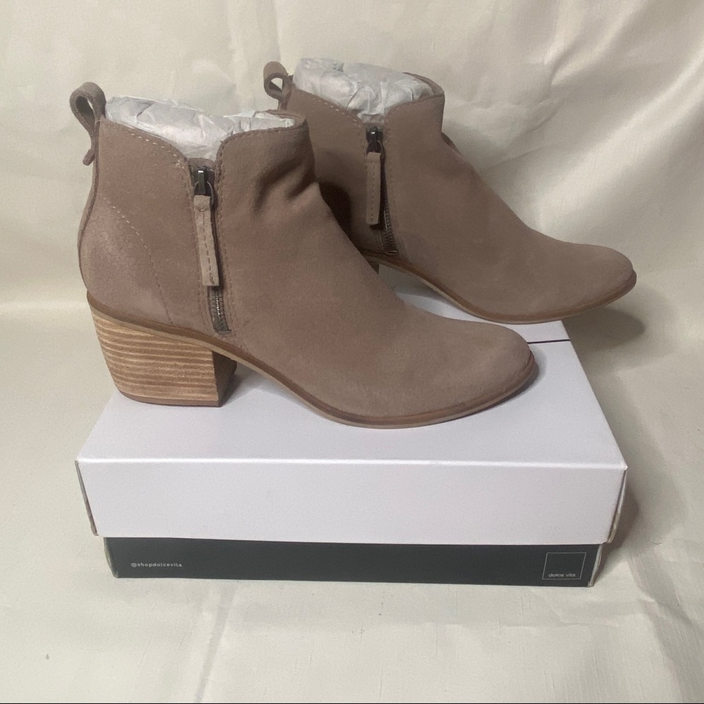 Dolce Vita Taupe Suede Shawn Bootie